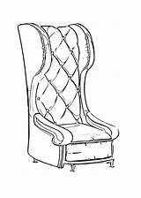 Coloring Armchair Pages Chair Fauteuil sketch template