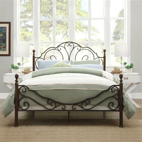 Leann Graceful Scroll Bronze Finish Iron Bed By Inspire Q Classic