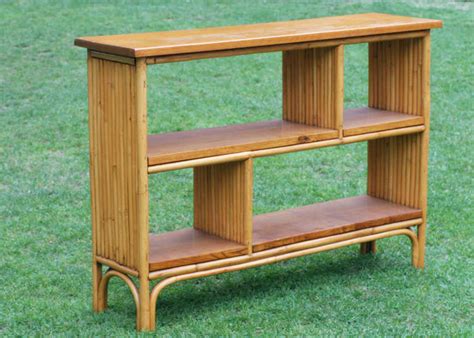 Crafted from natural rattan, this arched cloche shaped. Rattan Shelf/Console Table with Mahogany Top at 1stdibs