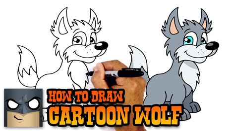 How To Draw A Cartoon Wolf Youtube