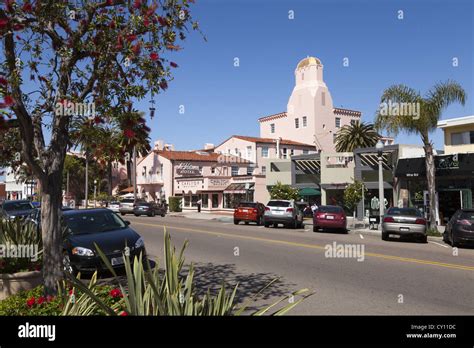 Shops Street Scene Prospect Street La Jolla Southern California Usa