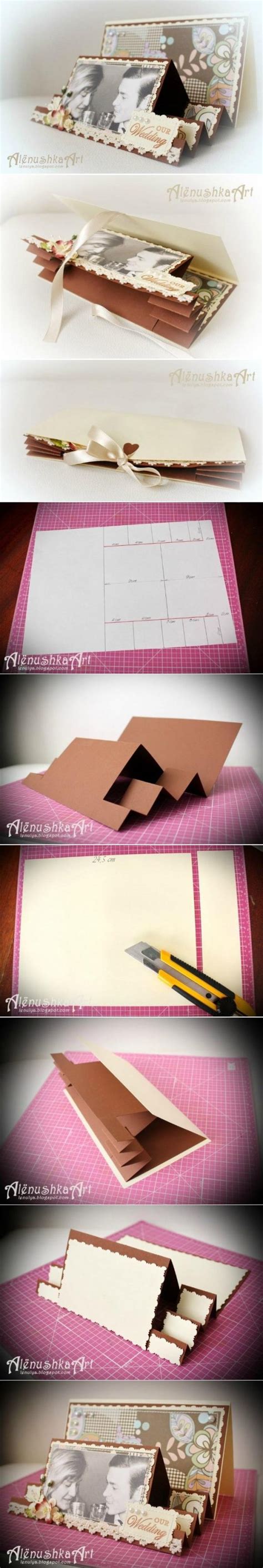 Fancy fold cards folded cards bridge card homemade birthday cards diy shutters images vintage kitchen benches white plates wood patterns. How to make 3D Wedding Card step by step DIY tutorial instructions | How To Instructions