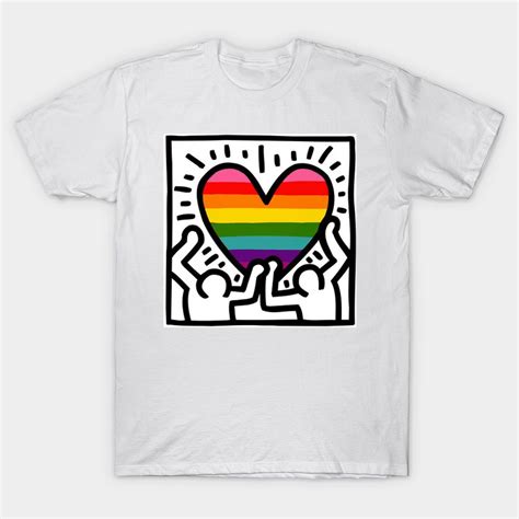 keith haring w lgbt gay pride flag classic t shirt lgbt t shirts keith haring pride flags