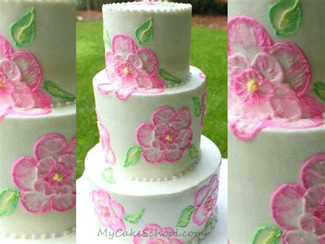 Beautiful Brush Embroidery With Buttercream Tutorial My Cake School