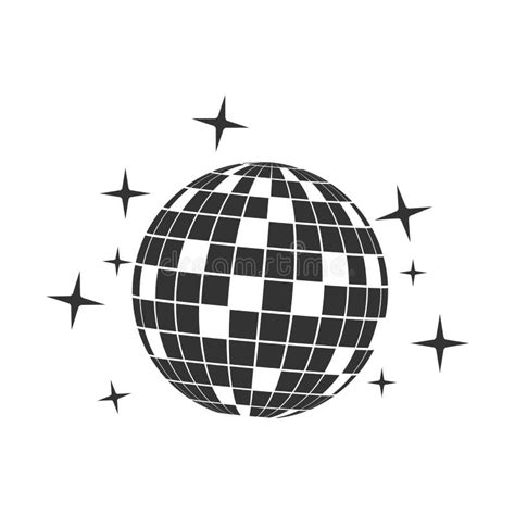 Disco Ball Icon Isolated On White Background Vector Illustration Flat