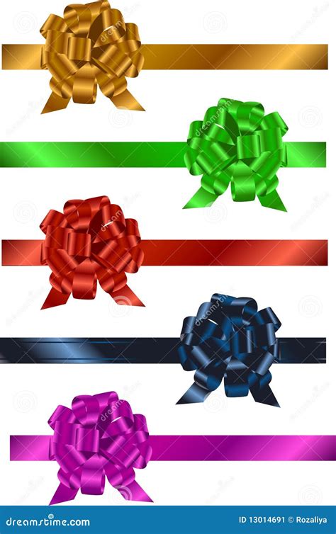 Set Of Colorful Ribbons With Bow Stock Vector Illustration Of Award