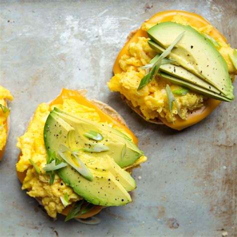 Scrambled Egg And Avocado Breakfast Sandwiches Recipe