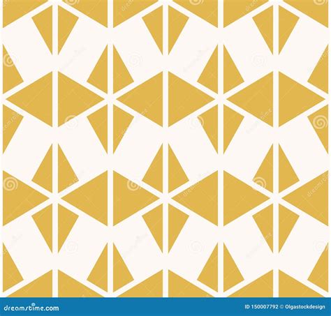 Vector Geometric Triangles Seamless Pattern Yellow And White Abstract