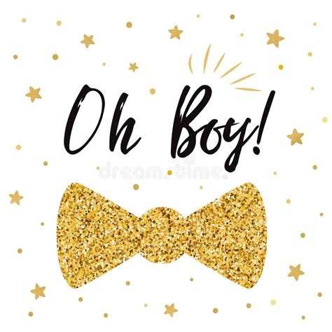Oh Boy Cute Baby Shower With Gold Stars Bow Tie Butterfly Boy Birthday
