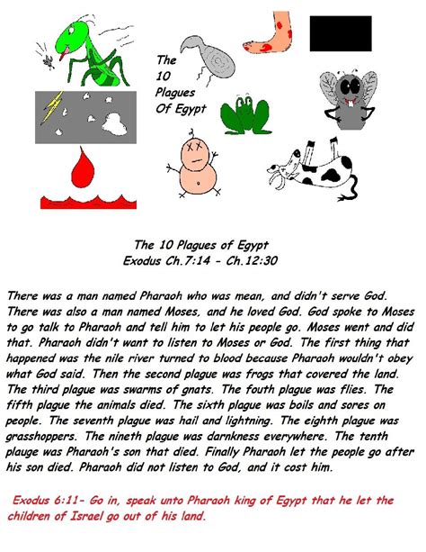 10 Plagues Of Egypt Free Printables