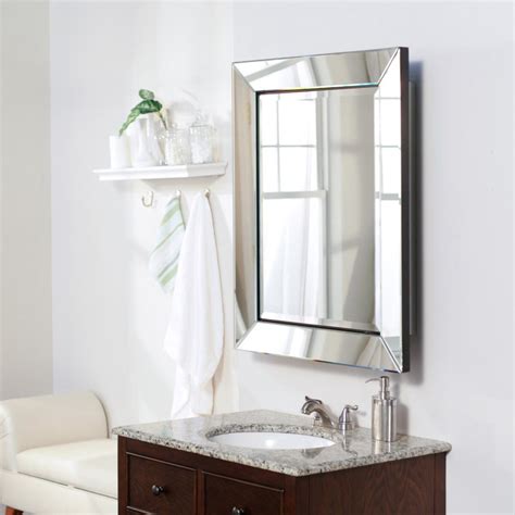 Another kind of recessed cabinet is meant to be installed between the studs. Beveled mirror frame medicine cabinet | Contemporary ...