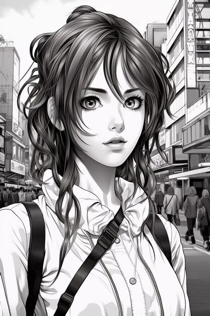 Premium Ai Image Anime Girl Coloring Page Unleash Your Creativity