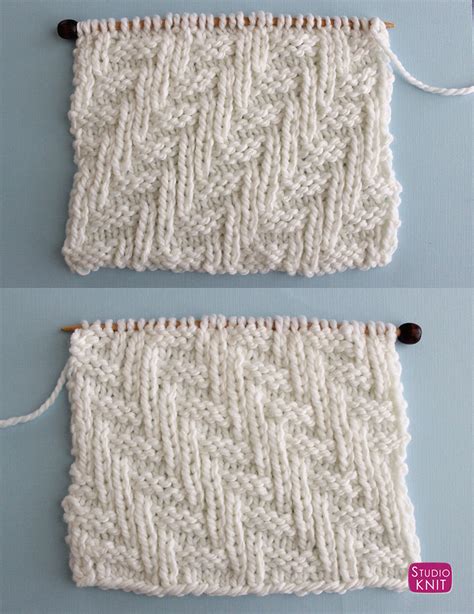 Diagonal Chevron Zigzag Stitch Knitting Pattern Studio Knit