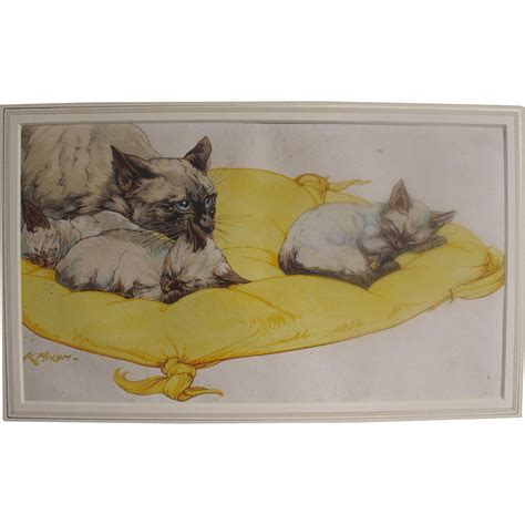 Pushti Kay Nixon Original Watercolour Watercolour Of Siamese Cats Cat