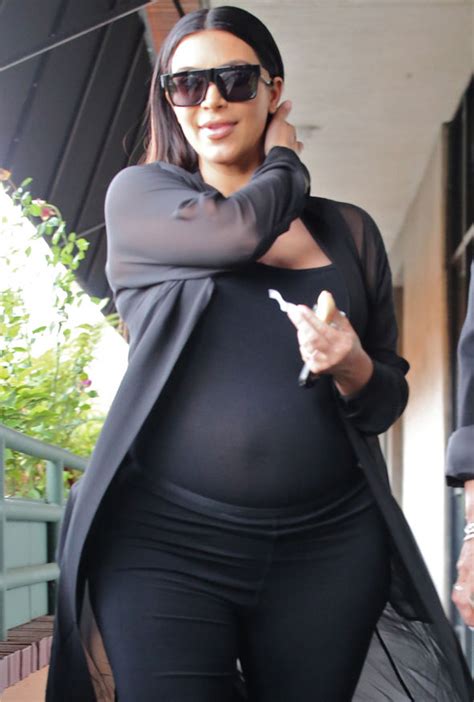 Kim Kardashian Pregnant Puts On Very Busty Display In Sheer Top