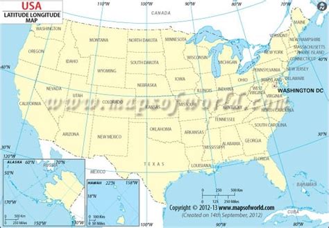 Map Of Usa Latitude And Longitude Bepoethic