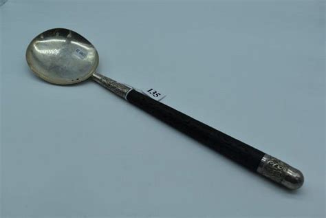 Asian Silver Spoon With Wooden Handle Flatwarecutlery And