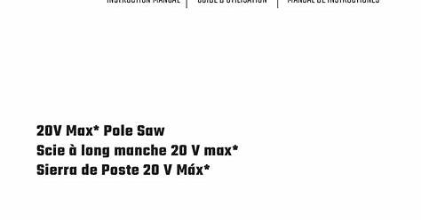 Craftsman 20v Pole Saw Manual