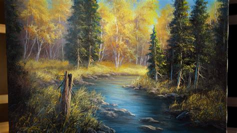 Autumn River Landscape Painting Youtube