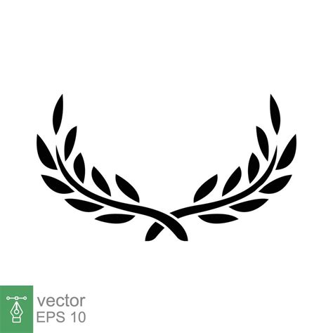Laurel Wreath Icon Simple Solid Style Symbol Of Victory Winner