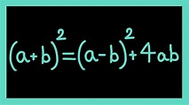 (a+b)²=(a-b)²+4ab || (a+b)2=(a-b)2+4ab || a+b Whole Square and a-b ...