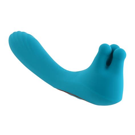 Buy The Heads Or Tails 18 Function Rechargeable Silicone Dual Ended Vibrator In Teal Blue