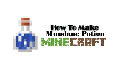 How To Make Mundane Potion In Minecraft YouTube