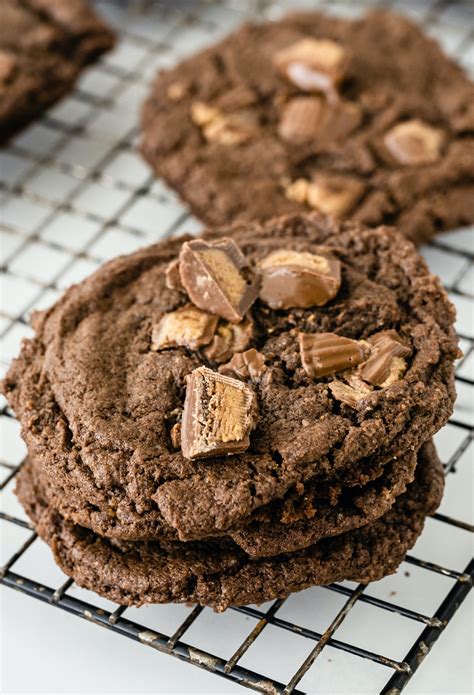 soft chocolate peanut butter cup cookies crazy for crust