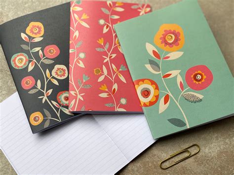 Set Of 3 A6 Pocket Notebooks Pretty Collection Of Patterned Mini Notebooks