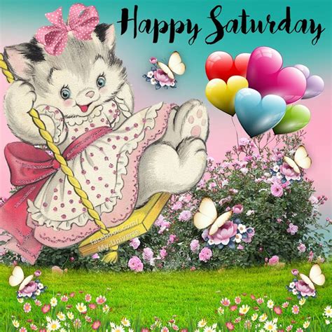 Swinging Kitty Happy Saturday Quote Pictures Photos And