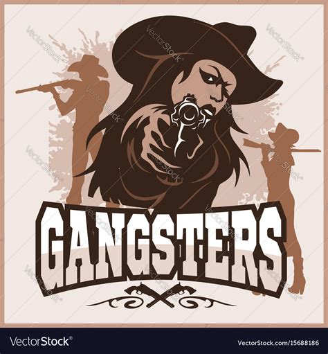 Sexy Gangster Girl With A Gun Vintage Poster Vector Image
