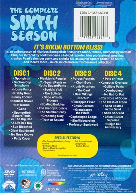 Spongebob Squarepants The Complete Sixth Season Dvd Dvd Empire