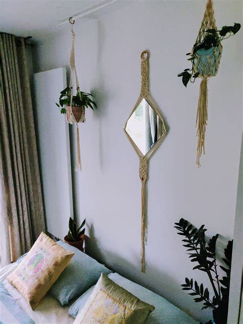Handmade Macrame Mirror Wall Hanging Boho Home Decor Etsy