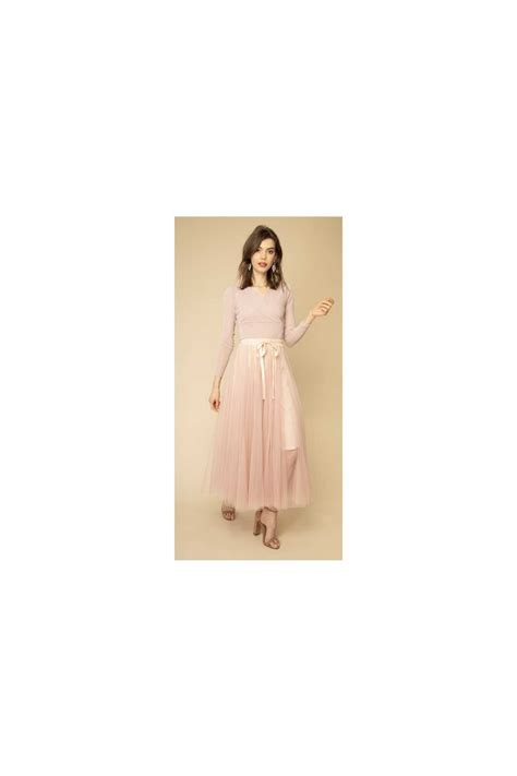 Tulle Maxi Skirt After Closet Size S Color Pink