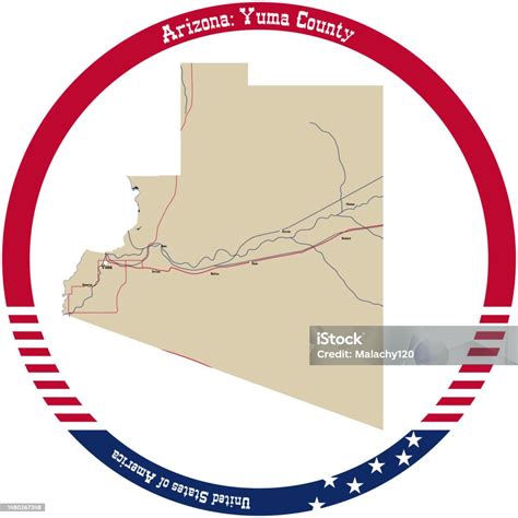 Map Of Yuma County In Arizona Usa Stock Illustration Download Image