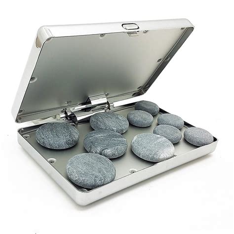 royal massage chrome case hot stone heater w 10 hot rocks massage stones appareil de