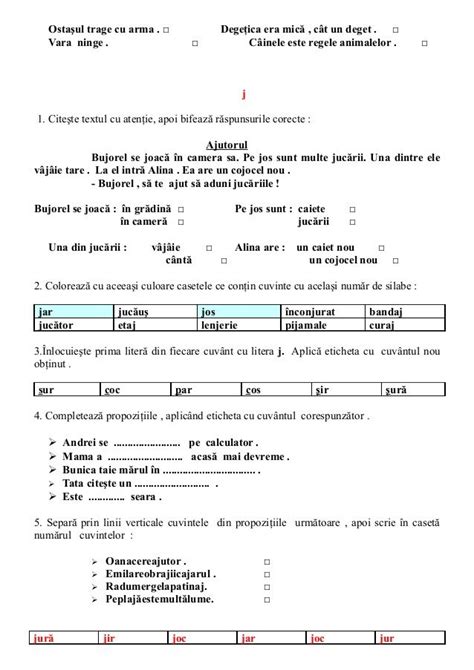 Fise Test De Evaluare Clasa 1 Comunicare In Limba Romana Malayindak