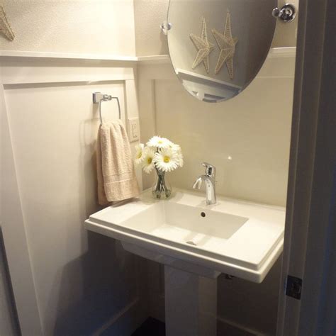 75 Powder Room With White Walls And A Pedestal Sink Ideas Youll Love