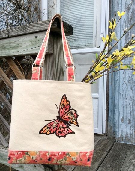 tote bag with butterfly applique advanced embroidery designs