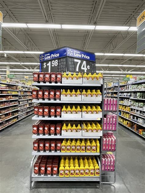 Walmart Grocery Store Interior Great Value Ketchup Mustard Display