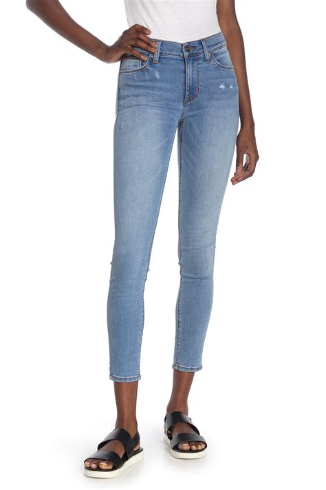 Lyst Hudson Jeans Natalie Mid Rise Super Skinny Ankle Jeans In Blue