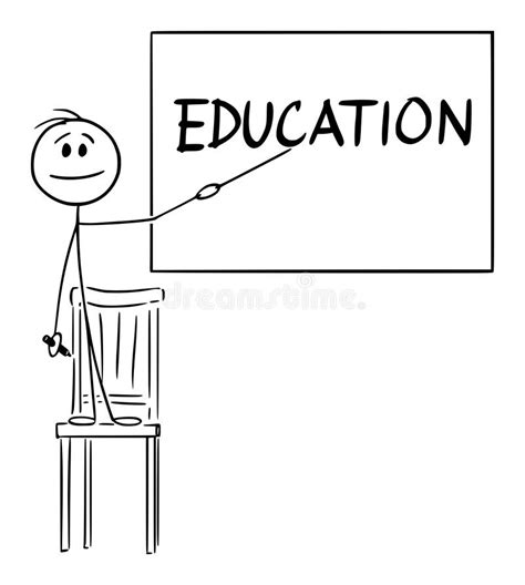 Child In School And Education Vector Cartoon Stick Figure