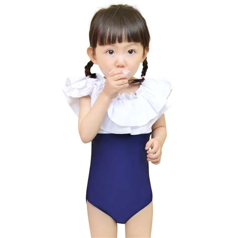 New Children Swimming Cute Baby Girl Swimwear One Piece Ruffled Girls