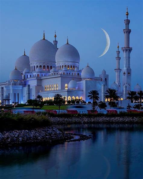 Night At Sheikh Zayed Mosque 🌛 Abu Dhabi United Arab Emirates Photo