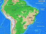 Geographical map of Brazil: topography and physical features of Brazil