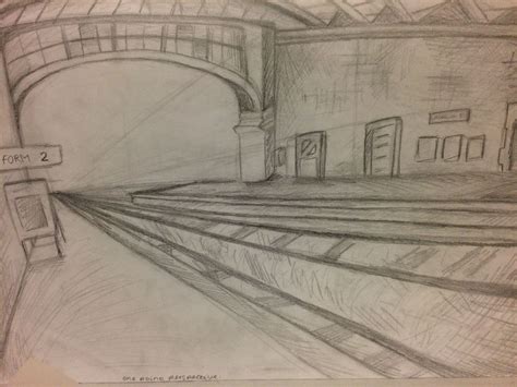 Train Station One Point Perspective One Point Perspective