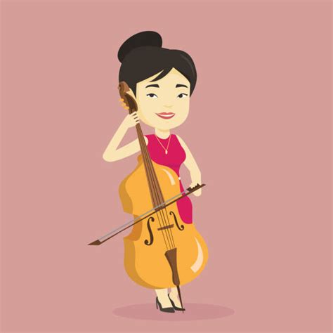 Female Violin Players Drawing Illustrations Royalty Free Vector