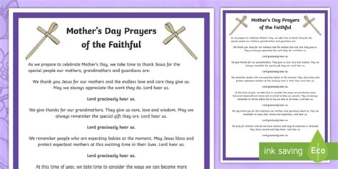 Mothers Day Prayers Of The Faithful Twinkl