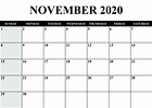 Blank 2020 Calendar Printable PDF