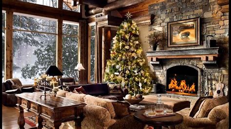 2h 🎄christmas Cabin Log Fireplace Crackling Snowing Outsiderelaxing